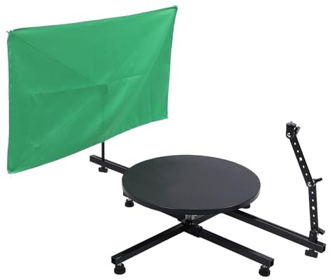 Focket 360 Graders Kamera Roterande Plattform, Justerbar Vinkel med Högkvalitativa Lager för Produktfotografering, 40 Cm Diameter Aluminiumlegering Skivspelare 11 Kg Kapacitet