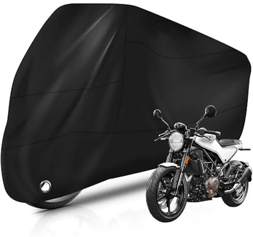 katmerio Telo di copertura per moto, 210D, impermeabile, resistente ai raggi UV, impermeabile, 245 cm x 105 cm x 125 cm