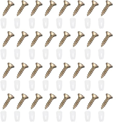 QUARKZMAN 50Pcs 4.8x10mm Insertos De Bisagra De Plástico M4 Blanco | Con Tornillos Autoperforantes, Para Muebles Armarios Guardarropas Puertas