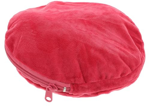 OSOLADY Funda de Franela para Bolsa de Agua Caliente, Funda Redonda Acolchada, Tamaño Grande, Color Burdeos, Accesorio Térmico Reutilizable para Cuidado Personal y Alivio