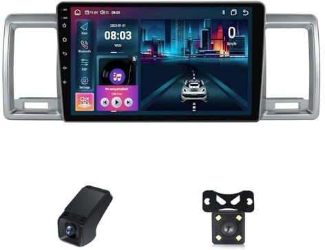 Android 14-bilradio för Toyota Hiace 2004-2019/Pekskärmsstereo/8-kärnig Processor/Wi-Fi+4G LTE/Trådlöst CarPlay/Android Auto/Bluetooth 5.0/EQ/FM/AM/RDS-radio/GPS/Delad Skärm(X20)