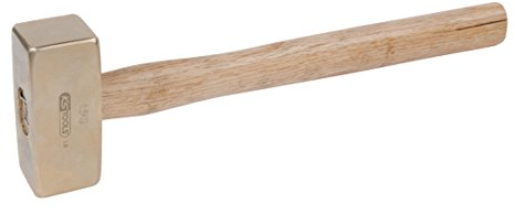 KS Tools 963.2050 - Massette - Manche Hickory - Tête 1000g, 400mm - Gamme BRONZEplus - Antidéflagrant - Alliage Aluminium-Bronze