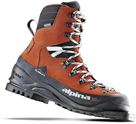 Alpina Sports Alaska 75 Leather 3 Pin 75 mm Backcountry Cross Country Nordic Ski Boots, Red/Black, Euro 46