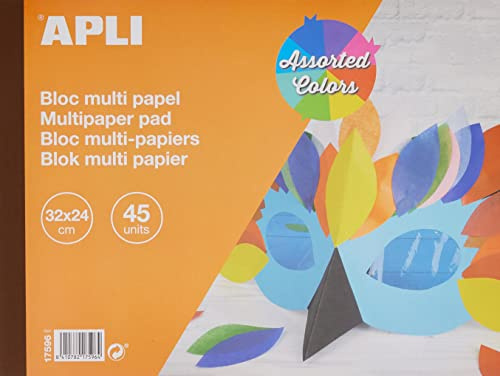 APLI 17596 - Bloc papeles surtidos 32 x 24 cm 45 hojas