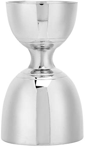Doppelkopf-Bar-Jigger aus Edelstahl, runder, dicker Cocktail-Jigger, Messbecher-Jigger im Bell-Stil, Mixer-Bartending-Tool für die Party in der Hausbar(Silber)