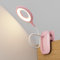 HMAKGG Clip On Reading Light for Bed, LED Clip On Bedside Light 3 Colour & Touch Dimmable-10 Brightness, USB Rechargeable Desk Lamp with 2000 mAh Battery, Flexible Neck, for Study, Kids Bedroom, Pink