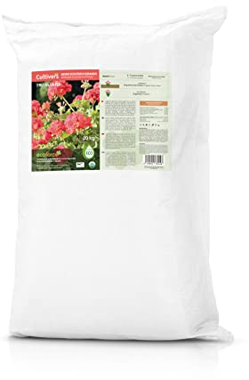 CULTIVERS Abono Geranios y Plantas con Flor Ecológico de 20 kg. Fertilizante Bio Potencia la Floración y Aroma de Las Flores. Origen 100% orgánico y Vegano…