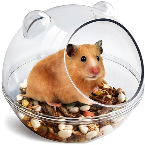 Hamster Badezimmer, Hamster Badewanne, Sandbadbehälter, Hamstertoilette und Sandkasten, Staubbadewanne, Kleintierspielzeug,Sandbadebox für Hamsterkäfig-Zubehör,SandBad Spielzeug(S 11*11*8.8cm)