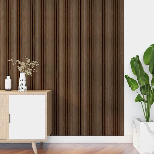 NEU.HOLZ Set di 12 Pannelli Murali 3D Decorativi per Parete e Soffitto Rivestimento Murale con Doghe in Polistirolo - Effetto Legno Scuro
