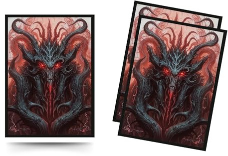 Trading Card Sleeves – 100 Count – Glossy Art Back & Clear Front (66 x 92 mm) – Fits Standard Cards, MTG, Sports & Collector Decks - Infernum Edition