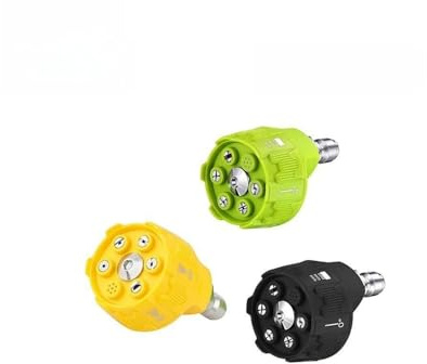 3 Pcs 6-in-1 Jet Wash Attachments with 0-40° Adjustable Spray Nozzle - Pressure Washer Accessories for High Pressure Hose - Spray Nozzles with 6 Water Patterns - Quick Connect for Most Cleaners