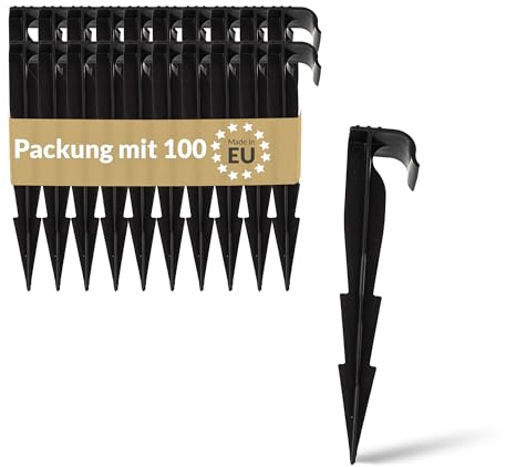 BAKOKI 100× Ancoraggio per irrigazione a goccia 16–20mm Supporto per tubo Erdanker Supporto per tubo Micro-irrigazione - infrangibile Resistente ai raggi UV - Fissaggio per tubo, Supporto per tubo da