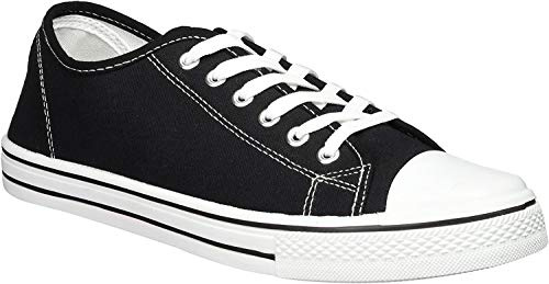 Mens Canvas Baseball Shoes in 4 Colours (10, Black)