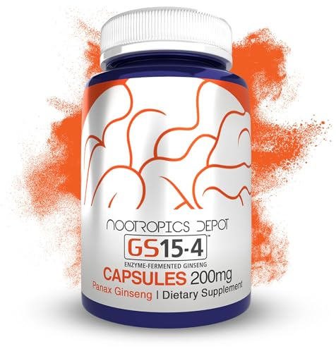 Nootropics Depot GS15-4 Panax Ginseng Extract Capsules | 200mg | 60 Count | Ayurvedic Herb | Natural Adaptogen | Supports Healthy Stress Levels