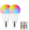 DoRight E14 LED Leuchtmittel Farbwechsel, 3W Dimmbare E14 RGB LED Glühbirne mit Fernbedienung Mehrfarbige E14-Lampe mit Memory & Timer-Funktion RGB + Warmweiß für Home Party Beleuchtung (2er-Pack)