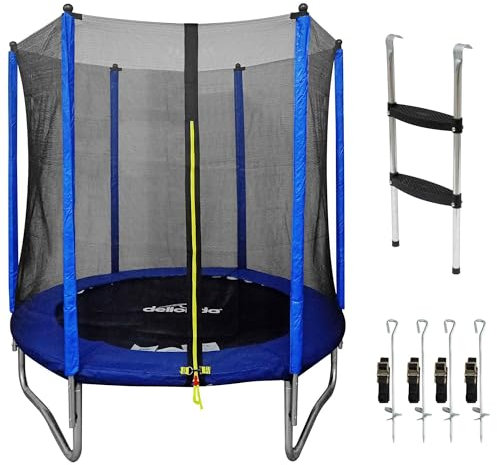Dellonda 6ft Heavy Duty Outdoor Trampoline with Safety Net, Anchors and Ladder- DL92