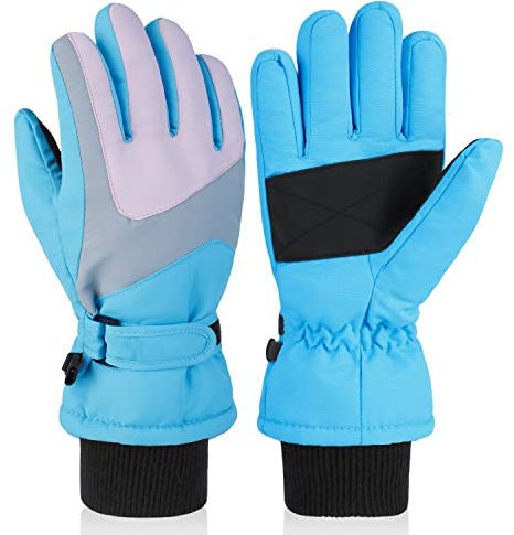 DARCHEN 3-12 Kids Snow Gloves Boys Winter Waterproof Ski Snowboarding Insulated Warm Windproof Cold Weather Sports Age Girls Years Olds