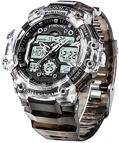 Orologio Uomo Orologio Digitale Sportivo Uomo,7 Colori Luce LED,Grande Display Analogico Digitale Orologio Impermeabile con 3 Allarmi,Conto Rovescia,Cronometro Orologi da Polso Militari Multifunzione