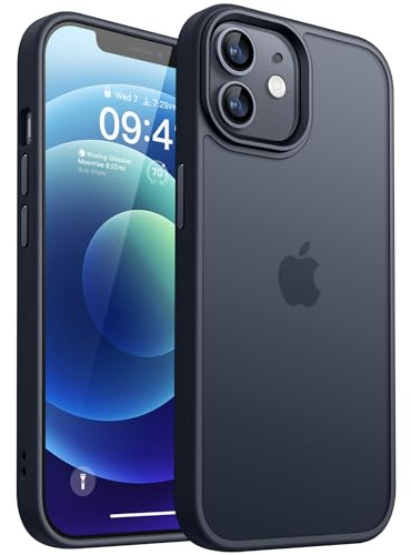 CANSHN Upgrade für iPhone 12 Hülle, iPhone 12 Pro Hülle [Militärschutz] Schutzhülle Samtige Touch Matt Anti-Kratzen Handyhülle iPhone 12/12 Pro Case, Schwarz