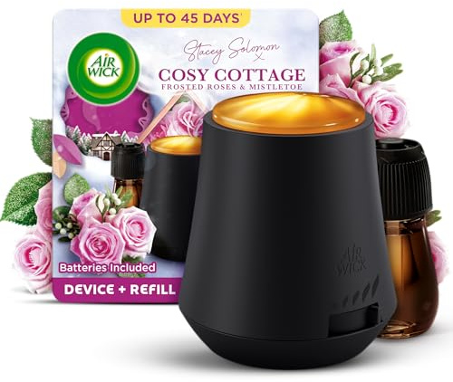 Air Wick |Cosy Cottage - Frosted Roses & Snowberry|Essential Mist Aroma Kit |1 x 20ml |1x Diffuser & 1 Bottle|Natural Essential Oils
