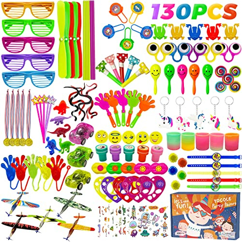 130 Piezas Relleno Piñata Cumpleaños Infantil, Regalo Juguetes Rellenar Bolsas de Fiesta a Granel, Party Favores Juguetes Complementos para Carnavales Pascua Halloween Navidad para Niñas Niños