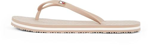 Tommy Hilfiger Damen Flip Flops Strap Beach Sandals mit Logo, Braun (Claystone), 36