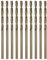 QUARKZMAN 10 Stück Spiralbohrer Cobalt Auftragnehmer Bohrer 2,4mm / 0,094 M35 Schnellarbeitsstahl HSS Metallbohrer Werkzeug für Edelstahl Kupfer Holz Plastik und Andere Harte Materialien