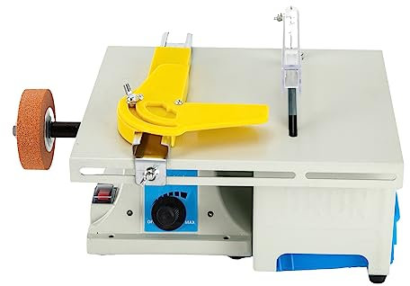 ACROSSPART Mini scie circulaire de table multifonction 5 en 1 750 W - Pour bijoux et pierres précieuses - Banc rotatif - Scie de table - Machine de découpe