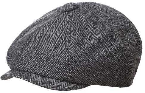 Maeau Skärmmössa för baby och barn, skjutmössa, platt nyfödd basker tweed/denimmössa, irländsk tidningspojke, mössa, Newsboy småbarn, Gatsby-mössa, platt keps, basker, 1–9 år, svart-grå, 4-9 Jahre