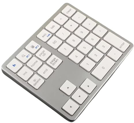 Ginobili 2.4G Wireless Bluetooth Number Pad 35 Keys Remote Connection Numpad Numeric Keypad for Laptop Window Digital Keyboard B