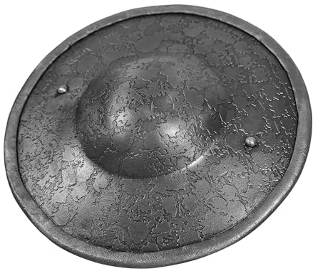 House of Warfare Late Medieval Steel Buckler – Hand-Forged 16-Gauge Combat Shield with Textured Finish for Hema, LARP, SCA, and Historical Reenactment Training