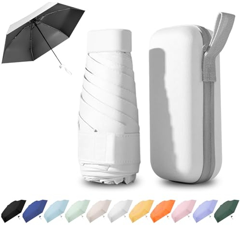 Ancuioyz Parapluie Pliant Anti-Uv 6 Branches, Mini Parapluie Avec Boîte De Transport - Résistant Au Vent, Compact Et Léger Pour Femmes, Hommes Et Enfants