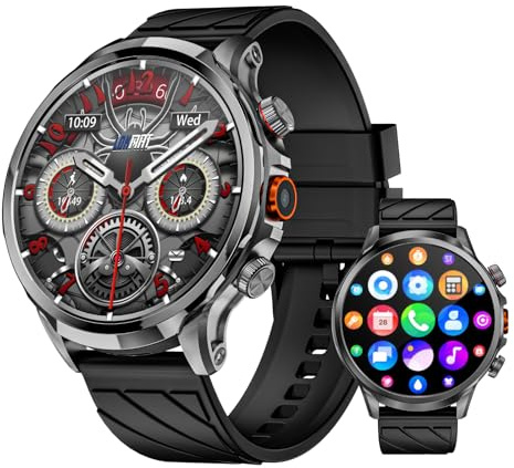 LOKMAT 4G Android Smartwatch Telefonanruf, 1,85 Zoll HD-Bildschirm 3 GB + 32 GB Smartwatch für Männer und Frauen, 1100 mAh Sport-Fitness-Aktivitätstracker-Uhr mit GPS NFC WiFi-Kamera