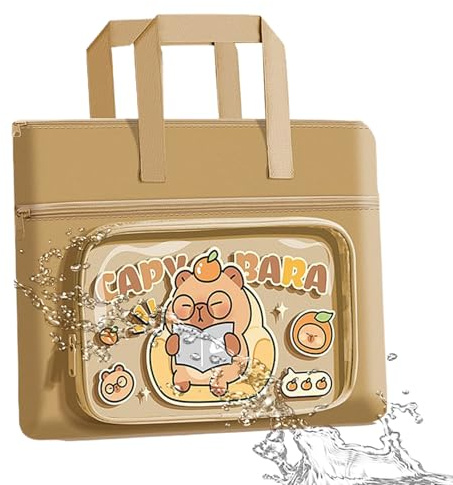 Générique Sac Bibliothèque - Pochette de Travail pour Ordinateur Portable Cartoon - Sac Pliable Imperméable Fermeture Éclair pour Livre Document Fournitures Scolaire Voyage Pique-nique Adolescentes