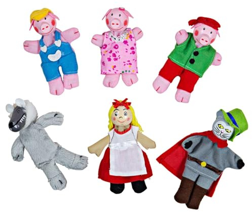 Bigjigs Toys Pupazzi per Dita Cappuccetto Rosso