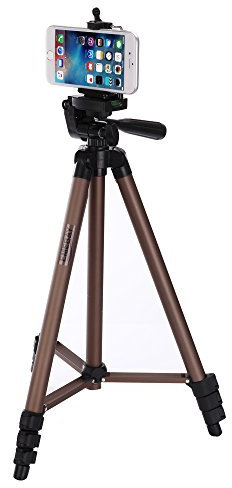 EMEBAY - Trépied Universel de 125 cm (Ultra léger réglable) + l'adaptateur Prend en Charge Le Smartphone