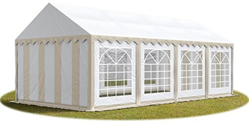 TOOLPORT 4x8 m Tente de réception/Barnum Beige-Blanc Toile de Haute qualité PVC 700 N