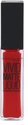 Maybelline New York Color Sensational Vivid Matte Liquid cremiger Lippenstift, Nr. 35 Rebel Red, mit leichtem Matt-Finish, in kräftigem rot, 8 ml