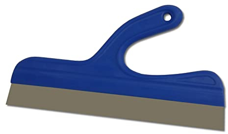 DEWEPRO® Spatule large - Spatule de peintre avec poignée courbée en plastique et lame en acier inoxydable - 335 x 35 mm - Spatule de maçon