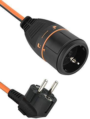 Electraline 01730 Cable Alargador 10M 3G1.5 con Toma de Corriente Electralock Equipado con un Mecanismo de Bloqueo Que Evita la Desconexión Accidental del Enchufe
