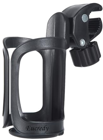 Eucredy Universal Stroller Cup Holder, Upgrade Cup Holder for Walker, Attachable Bike Water Bottle Holder, Drink Holder Attachment for Wheelchair, Motorcycle, Scooter, Bicycle, Rolling Walker, Trolley