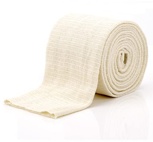 Bende Elastiche Tubolari Benda Ampia Benda salvapelle Elastan in Cotone per Supporto Ginocchio – metà Coscia, Cotone Elastan Bianco
