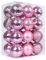 24 Shatterproof Matte Glitter Baubles for Tree Decorations, 60mm Christmas Balls for Tree Pendants, Pink