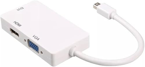 BUBUCAM Mini DP DisplayPort to HDMI VGA DVI Adapter Cable 3 in 1 Thunderbolt for MacBook