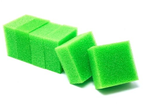 VIALIA 6X Medium Filterschwamm Aquarium kompatibel mit Juwel Compact BioFlow 3.0/ M, 100 x 100 x 48 mm, Aquarium Schwämme