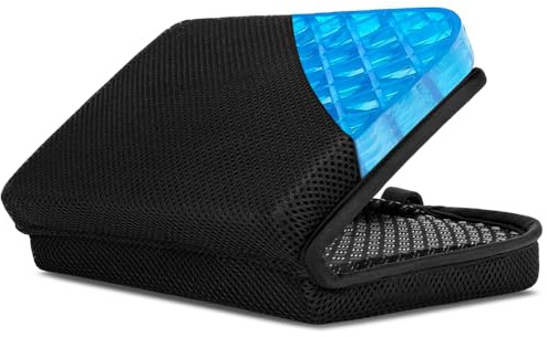 Jerylota Cuscino da viaggio – Cuscino portatile per sedile aereo, Auto – Design a griglia in gel per il massimo comfort – Cuscino pieghevole per sedili aerei, campeggio, voli, pendolari