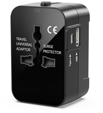 Universal Travel Adapter Worldwide, Travel Plug Adapter Worldwide Travel Charger USB C Travel Adaptor All In One Universal Power Adapter International Travel Adapter UK to Europe EU USA AUS Australia