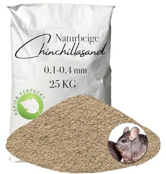 Aquagran Chinchilla Sand 25 kg Beiger Badesand Sandbad hocherhitzt 0,1-0,4 mm keimfrei samtweich