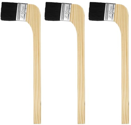 QUARKZMAN Pinceau 3Pcs 2 Largeur De Pinceau Réutilisable Variété Pinceaux Angulaires Courbés Peinture Radiateur pour All Latex Peinture À l'huile Meubles Murs Façonnage, Noir
