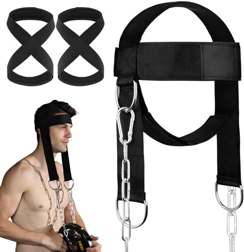 Fascia per Allenamento del Collo, Imbracatura Regolabile per Allenamento con Pesi/Collo con Ampia Cinghia Imbottita, Cinghie Imbottite per Sollevamento Pesi Figura 8 Supporto, Allenamento Della Forza